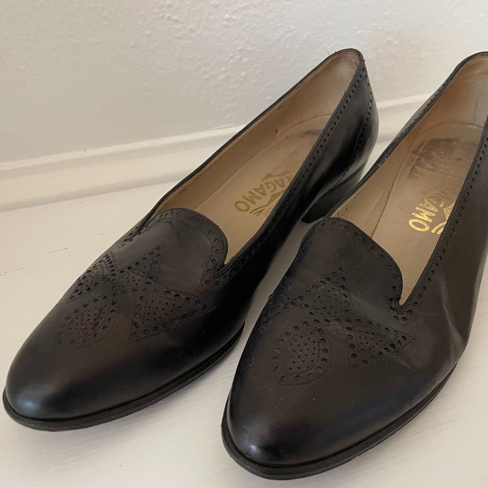 Salvatore Ferragamo Brogue Flat Loafers